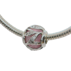 Genuine PANDORA 791969PCZ Pink Nature's Radiance Abstract Leaves Charm Only