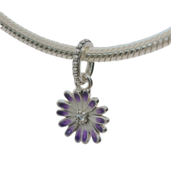 Genuine PANDORA 798771C01 Purple Daisy Dangle Charm Only