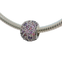 Genuine PANDORA 791261ACZMX Silver Pink Sparkles Pave Charm Only