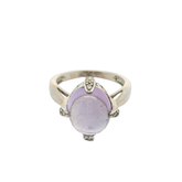 Silver 925 Pre-owned Amethyst & Diamond Ring (Size N)