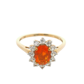 9CT Pre-owned Ladies Elegant Stone Set Ring (Size R)