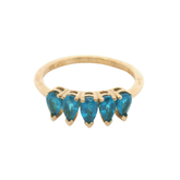 9CT Pre-owned Ladies Elegant Stone Set Ring (Size P)