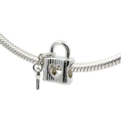 Genuine PANDORA 790095C01 Padlock and Heart Key Charm Only