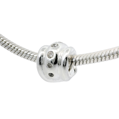 Genuine PANDORA 790328CCZ Silver and Champagne Zirconia Swirl Charm Only