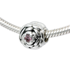 Genuine PANDORA 790575CZS Blooming Rose Bead with Salmon Zirconia Charm Only