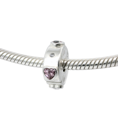 Genuine PANDORA 796591FPC Explosion of Love Clip Fancy Fuchsia Pink CZ Charm Only