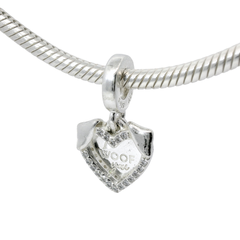 Genuine PANDORA 792647C01 Heart & Dog Double Dangle Silver Charm Only
