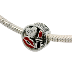 Genuine PANDORA 796324ENMX Glamour Kiss Charm Only