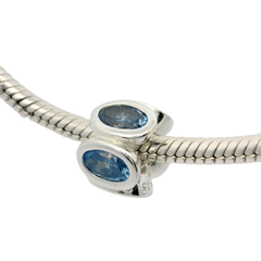 Genuine PANDORA 790311CZB Oval Lights Vibrant Blue CZ Charm Only