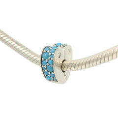 Genuine PANDORA 797227NYA Turquoise Arcs Of Love Heart Clip Only