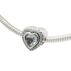 Genuine PANDORA 797608CZ Sparkling Clear Heart Charm Only
