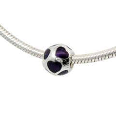 Genuine PANDORA 790543EN13 Purple Enamel Hearts Charm Only