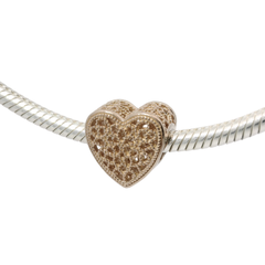 Genuine PANDORA 781811 Rose Gold Beaded Filigree Heart ALE R Charm Only