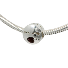 Genuine PANDORA 796561EN152 Charm Kiss Cerise Sterling Silver Bead Only