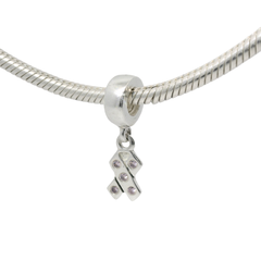 Genuine PANDORA 790314PCZ Cancer Awareness Pink Ribbon Dangle Charm Only