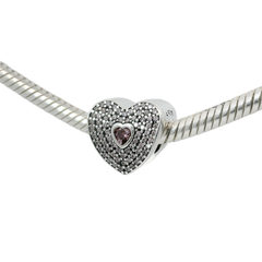 Genuine PANDORA 791555CZS Limited Edition Sweetheart Pink CZ Pave Charm Only