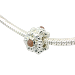 Genuine PANDORA 790580POP October Pink Opal Birthday Bloom Flower Charm Only