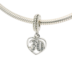 Genuine PANDORA 791287CZ 30th Celebration Birthday Dangle Silver Charm Only