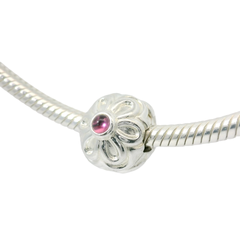Genuine PANDORA 790953RHL Rhodolite Zinnia Stopper Flower Clip Only