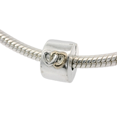 Genuine PANDORA 796266 Sterling Silver & 14k Gold Interlocked Hearts Charm Clip Only