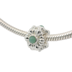 Genuine PANDORA 790580TQ Silver December Birthday Blooms Turquoise Charm Only