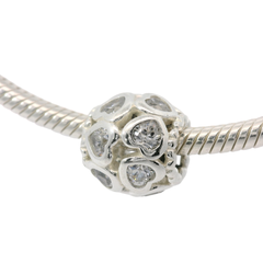 Genuine PANDORA 791250CZ Love All Around Hearts Clear Silver Bead Charm Only