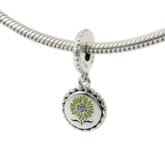 Genuine PANDORA 792275C00 Sunflower Dangle Charm Only