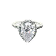 Genuine PANDORA 193012C01 Sparkling Pear Halo Ring Size 16.5 | 6 | L - L1/2 | 52