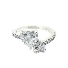 Genuine PANDORA 191198C01 Double Heart Sparkling Ring 16 | 5 | J-K | 50