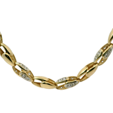 30" Pre-owned 9CT Stone Set Tulip Chain Necklace (133g)