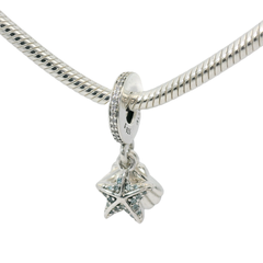 Genuine PANDORA 792076CZF Starfish and Seashell Dangle Charm Only