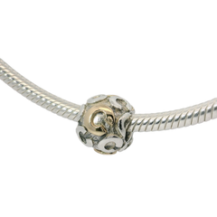 Genuine PANDORA 790298C Two Tone Sterling Silver & 14ct Gold Letter C Charm Only