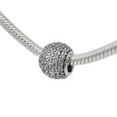 Genuine PANDORA 791051CZ Clear Pave Ball Silver Charm Only