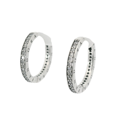 Genuine PANDORA 290558CZ Sparkle & Pandora Signature Logo Hoop Earrings