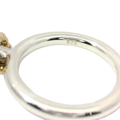 Genuine PANDORA 190379CZ Silver & 14ct Gold Bubble Wreath Ring Pink CZ Ring Size 54 | 17.2 | 7 | N