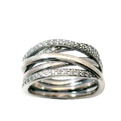 Genuine PANDORA 190919CZ Entwined Sterling Silver Ring Size 56 | 17.8 | 7.5 | O - P
