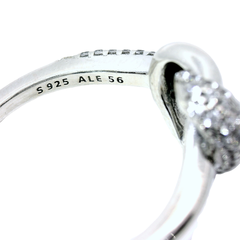 Genuine PANDORA 198086CZ Knotted Heart Ring with Zirconia Size 56 | 17.8 | 7.5 | O - P