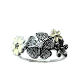 Genuine PANDORA 190984CZ Clear Shimmering Bouquet Enamel Ring Size 56 | 17.8| 7.5| O - P