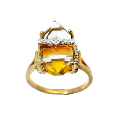 9CT Pre-owned Ladies Elegant Stone Set Ring Size P