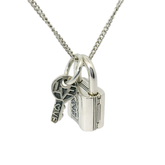 Genuine PANDORA 790088C01 Pandora Sterling Silver Padlock and Key Dangle Charm with 58cm Necklace