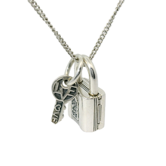 Genuine PANDORA 790088C01 Pandora Sterling Silver Padlock and Key Dangle Charm with 58cm Necklace
