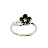Genuine PANDORA 190918CZ Black Mystic Floral Ring Size 56 | 17.8 | 7.5 | O - P