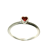 Genuine PANDORA 190896SGR Delicate Heart Red CZ Silver Ring Size 18.5 | 8.5 | P1/2 - Q1/2| 58