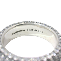 Genuine PANDORA 192634C01 Silver Timeless Pavé Triple-Row Ring Size 54 | 17.2 | 7 | N