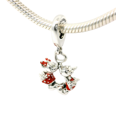 Genuine PANDORA 790075C01 DISNEY Mickey Mouse & Minnie Mouse Kissing Charm Only