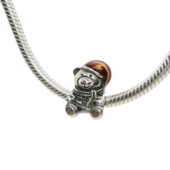 Genuine PANDORA 791391ENMX Christmas Teddy Bear Red Enamel HOLIDAY Charm Only