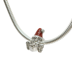 Genuine PANDORA 799213C01 Seated Santa Claus & Present Charm Only