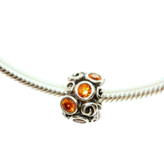 Genuine PANDORA 790330OCZ Orange Spot And Swirl Charm Only