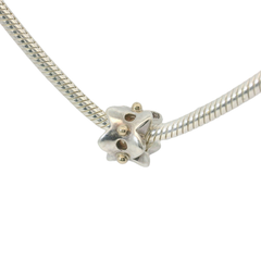 Genuine PANDORA 790326 Silver & 14k Two Toned Eyelet Lace Charm Bead Only