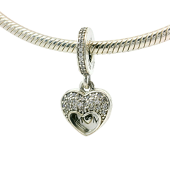 Genuine PANDORA 792071CZ I Love My Mum Heart Dangle Charm Only